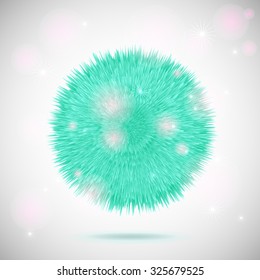 Vector fluffy abstract ball, detailed illustration