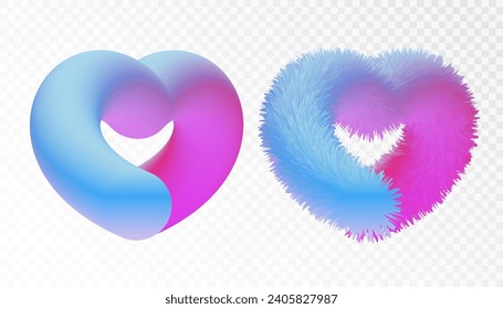 Vector fluffy heart for love illustrations and for Valentine's Day