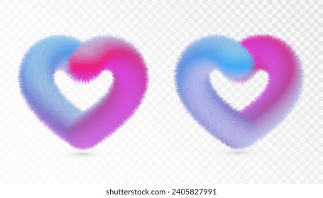 Vector fluffy heart for love illustrations and for Valentine's Day