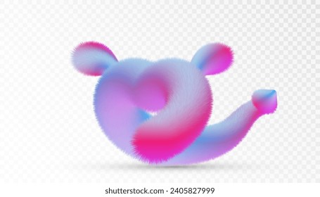 Vector fluffy heart for love illustrations and for Valentine's Day