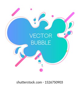 Vector Fluid Abstract Liquid Shapes Coloful Design Template. Speech Bubble for Advertising Text, Brochure, Banner, Web Template. Modern Business Abstract Design.