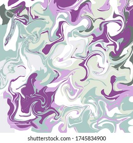 Vector fluid art texture. Abstract backdrop with mixing paint effect. Liquid acrylic picture with flows and splashes. Mixed paints for website background. Pink, green and white overflowing colors
