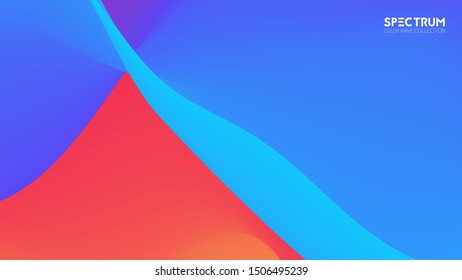 Vector fluid color blend spectrum background. Liquid color flow. trendy warped vibrant surface. Colorful flux wave. Gradient transitions poster. For covers, presentations, designs.