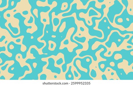 Vector fluid curved lines pattern. Abstract background, dynamical ripple surface, 3D effect, groovy texture. Modern retro fashion style. Trendy organic geo design