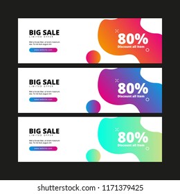 Vector fluid design banner web template