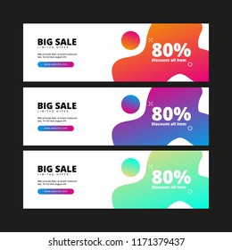 Vector fluid design banner web template