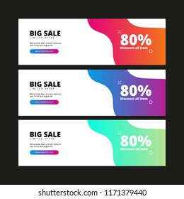 Vector fluid design banner web template
