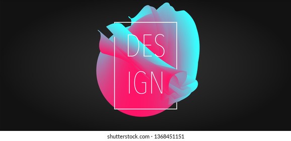 Vector Fluid Gradient Blue Coral 3D Design Template. Abstract Bright Dynamic Shape Background. Advertising, Banner, Website, Leaflet, Magazine Modern Wallpaper.