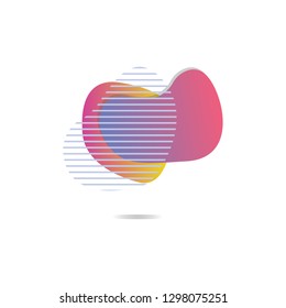 Vector fluid gradient liquid abstract geometric shapes