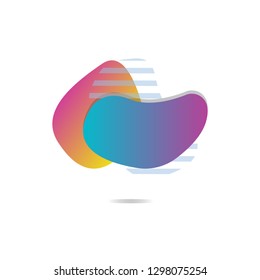 Vector fluid gradient liquid abstract geometric shapes