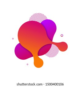 Vector fluid isolated abstract geometric violet and orange gradient shapes for modern website and graphic design on the white background. Concept of dynamic composition and liquid color element.