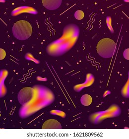 Vector fluid isolated abstract geometric purple and orange lava gradient shape seamless pattern for modern website and graphic design on the white background. Concept of dynamic liquid composition.