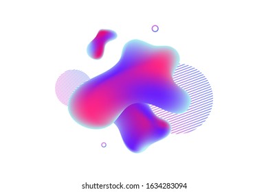 Vector fluid isolated abstract geometric blue, purple and red gradient shape for modern website and liquid graphic design on the white background. Concept of dynamic composition and color.