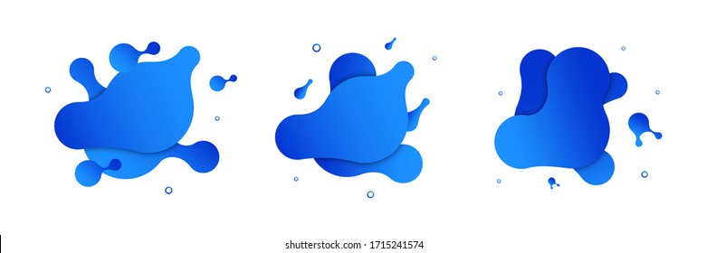 Vector fluid isolated abstract geometric coral blue gradient shapes for modern website and graphic design on the white background. Concept of dynamic composition and liquid color element.