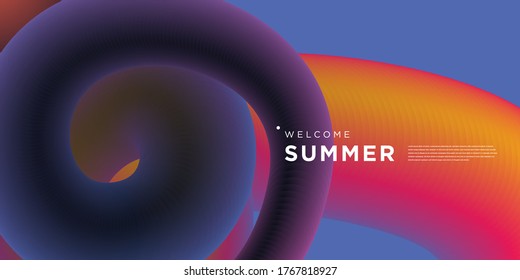 Vector fluid liquid 3d summer background