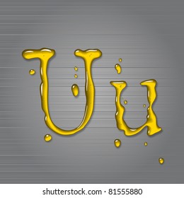 Vector fluid oil letter