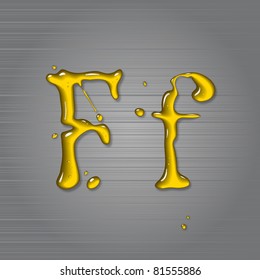 Vector fluid oil letter