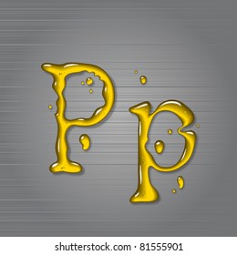 Vector fluid oil letter