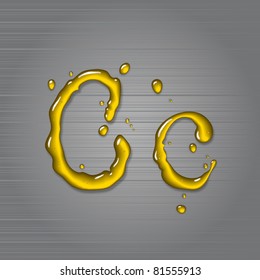 Vector fluid oil letter