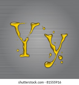 Vector fluid oil letter