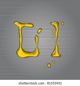 Vector fluid oil letter