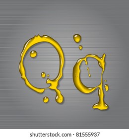 Vector fluid oil letter