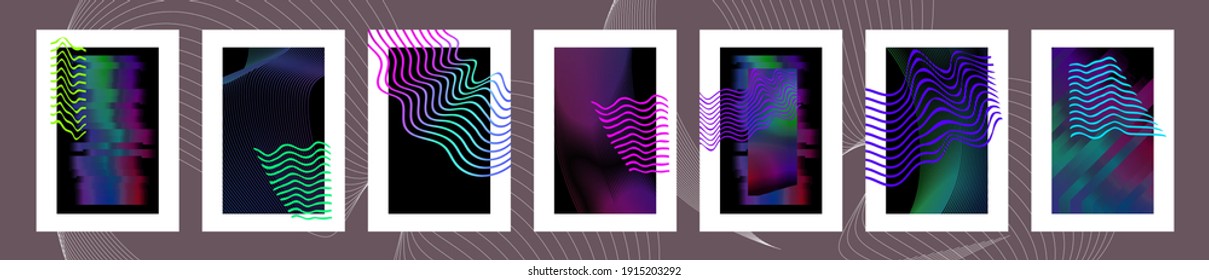 Vector fluid shapes big data concept. Abstract waves tech geometric digital technology background. Modern liquid 3d frames, covers, posters, flyer templates. Artificial intelligence illustration