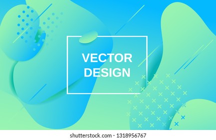 Vector fluid shapes gradient composition design template background 