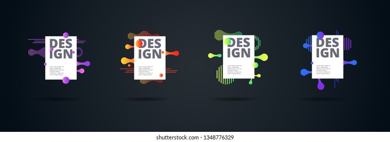 Vector fluid for text Vector graphics for hipsters. dynamic frame stylish geometric black background. element for design business cards, invitations, gift cards, flyers, brochures and landing page