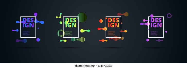 Vector fluid for text Vector graphics for hipsters. dynamic frame stylish geometric black background. element for design business cards, invitations, gift cards, flyers, brochures and landing page