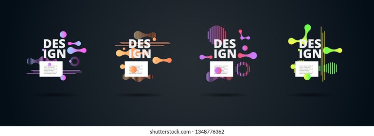 Vector fluid for text Vector graphics for hipsters. dynamic frame stylish geometric black background. element for design business cards, invitations, gift cards, flyers, brochures and landing page