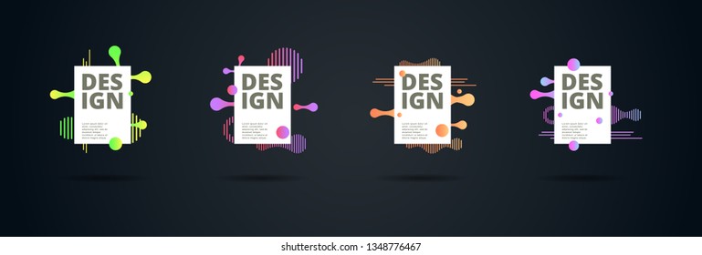 Vector fluid for text Vector graphics for hipsters. dynamic frame stylish geometric black background. element for design business cards, invitations, gift cards, flyers, brochures and landing page