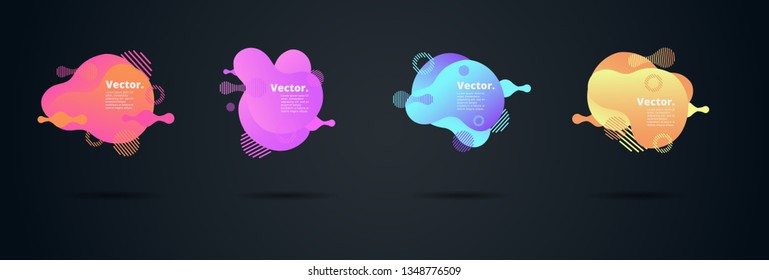 Vector fluid for text Vector graphics for hipsters. dynamic frame stylish geometric black background. element for design business cards, invitations, gift cards, flyers, brochures and landing page