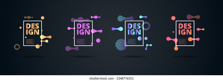 Vector fluid for text Vector graphics for hipsters. dynamic frame stylish geometric black background. element for design business cards, invitations, gift cards, flyers, brochures and landing page