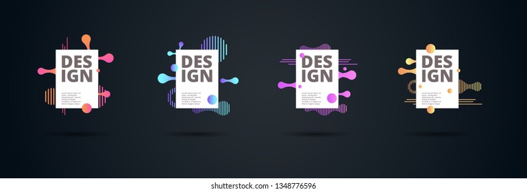 Vector fluid for text Vector graphics for hipsters. dynamic frame stylish geometric black background. element for design business cards, invitations, gift cards, flyers, brochures and landing page