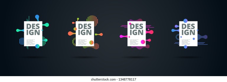 Vector fluid for text Vector graphics for hipsters. dynamic frame stylish geometric black background. element for design business cards, invitations, gift cards, flyers, brochures and landing page