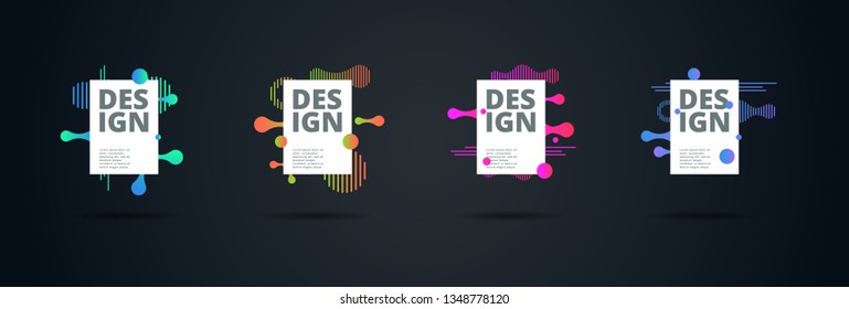 Vector fluid for text Vector graphics for hipsters. dynamic frame stylish geometric black background. element for design business cards, invitations, gift cards, flyers, brochures and landing page