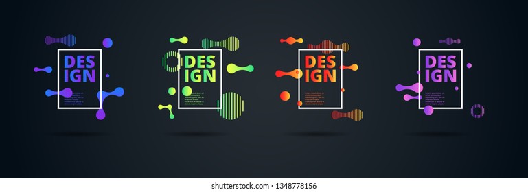 Vector fluid for text Vector graphics for hipsters. dynamic frame stylish geometric black background. element for design business cards, invitations, gift cards, flyers, brochures and landing page