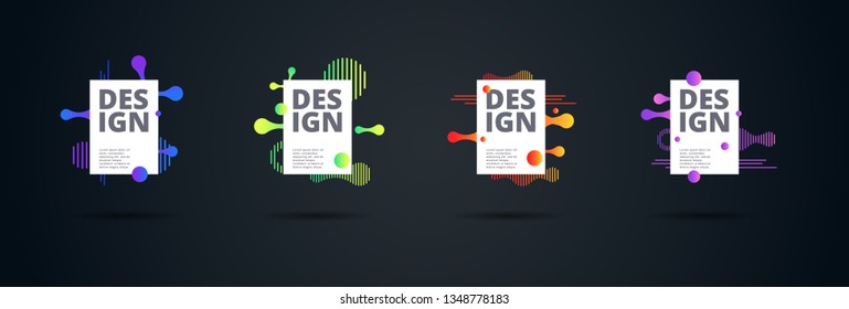 Vector fluid for text Vector graphics for hipsters. dynamic frame stylish geometric black background. element for design business cards, invitations, gift cards, flyers, brochures and landing page