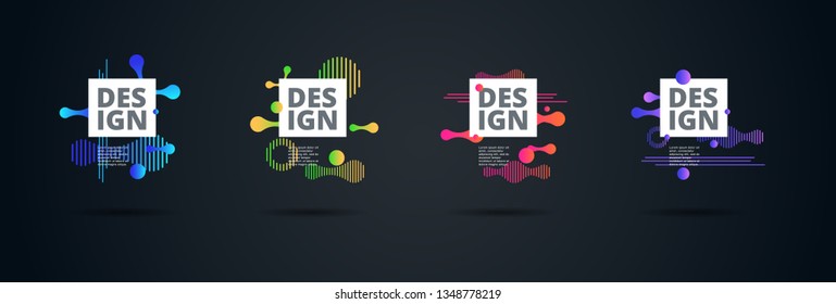 Vector fluid for text Vector graphics for hipsters. dynamic frame stylish geometric black background. element for design business cards, invitations, gift cards, flyers, brochures and landing page