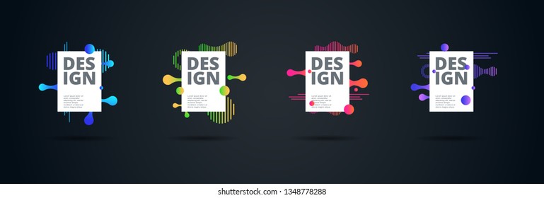 Vector fluid for text Vector graphics for hipsters. dynamic frame stylish geometric black background. element for design business cards, invitations, gift cards, flyers, brochures and landing page