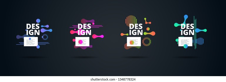 Vector fluid for text Vector graphics for hipsters. dynamic frame stylish geometric black background. element for design business cards, invitations, gift cards, flyers, brochures and landing page
