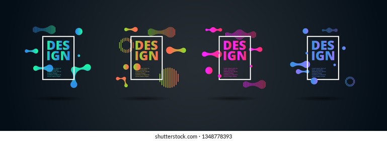Vector fluid for text Vector graphics for hipsters. dynamic frame stylish geometric black background. element for design business cards, invitations, gift cards, flyers, brochures and landing page