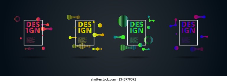 Vector fluid for text Vector graphics for hipsters. dynamic frame stylish geometric black background. element for design business cards, invitations, gift cards, flyers, brochures and landing page