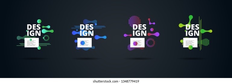 Vector fluid for text Vector graphics for hipsters. dynamic frame stylish geometric black background. element for design business cards, invitations, gift cards, flyers, brochures and landing page