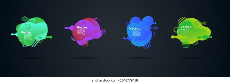 Vector fluid for text Vector graphics for hipsters. dynamic frame stylish geometric black background. element for design business cards, invitations, gift cards, flyers, brochures and landing page