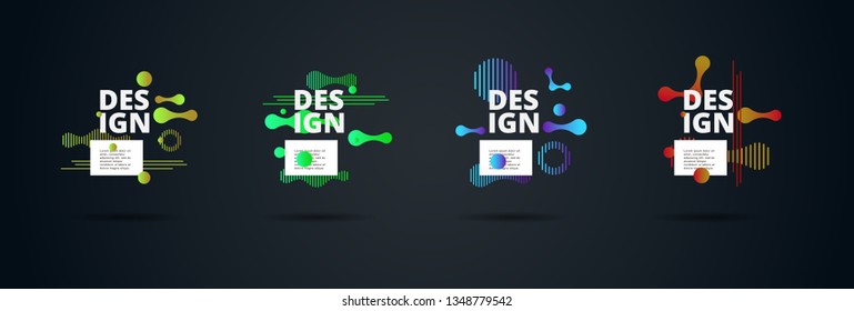 Vector fluid for text Vector graphics for hipsters. dynamic frame stylish geometric black background. element for design business cards, invitations, gift cards, flyers, brochures and landing page
