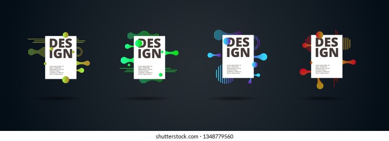 Vector fluid for text Vector graphics for hipsters. dynamic frame stylish geometric black background. element for design business cards, invitations, gift cards, flyers, brochures and landing page