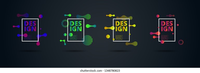 Vector fluid for text Vector graphics for hipsters. dynamic frame stylish geometric black background. element for design business cards, invitations, gift cards, flyers, brochures and landing page