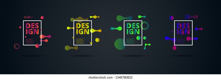 Vector fluid for text Vector graphics for hipsters. dynamic frame stylish geometric black background. element for design business cards, invitations, gift cards, flyers, brochures and landing page